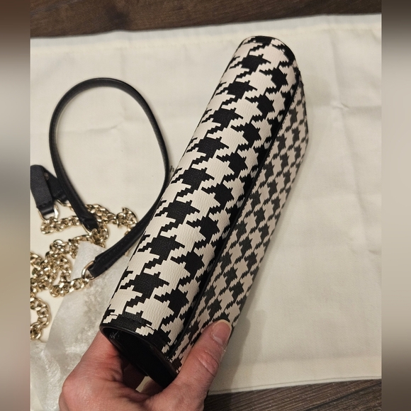 NWOT Kate Spade ♠️ Black & White Houndstooth Clutch/Crossbody Bag - Picture 8 of 14